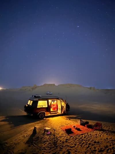 Desert Camp at Dusk
